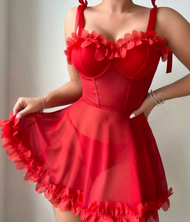 Robe corset rouge