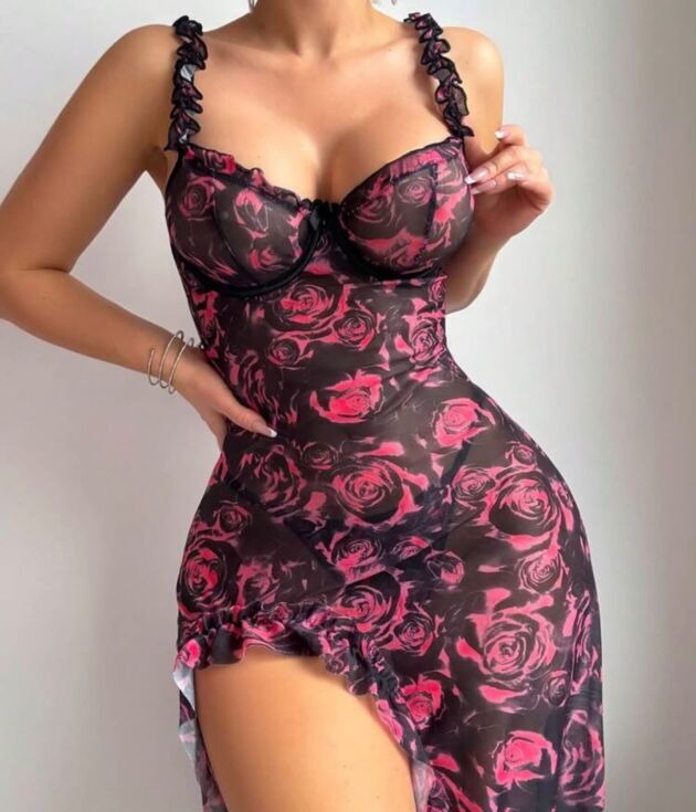Nuisette mesh roses