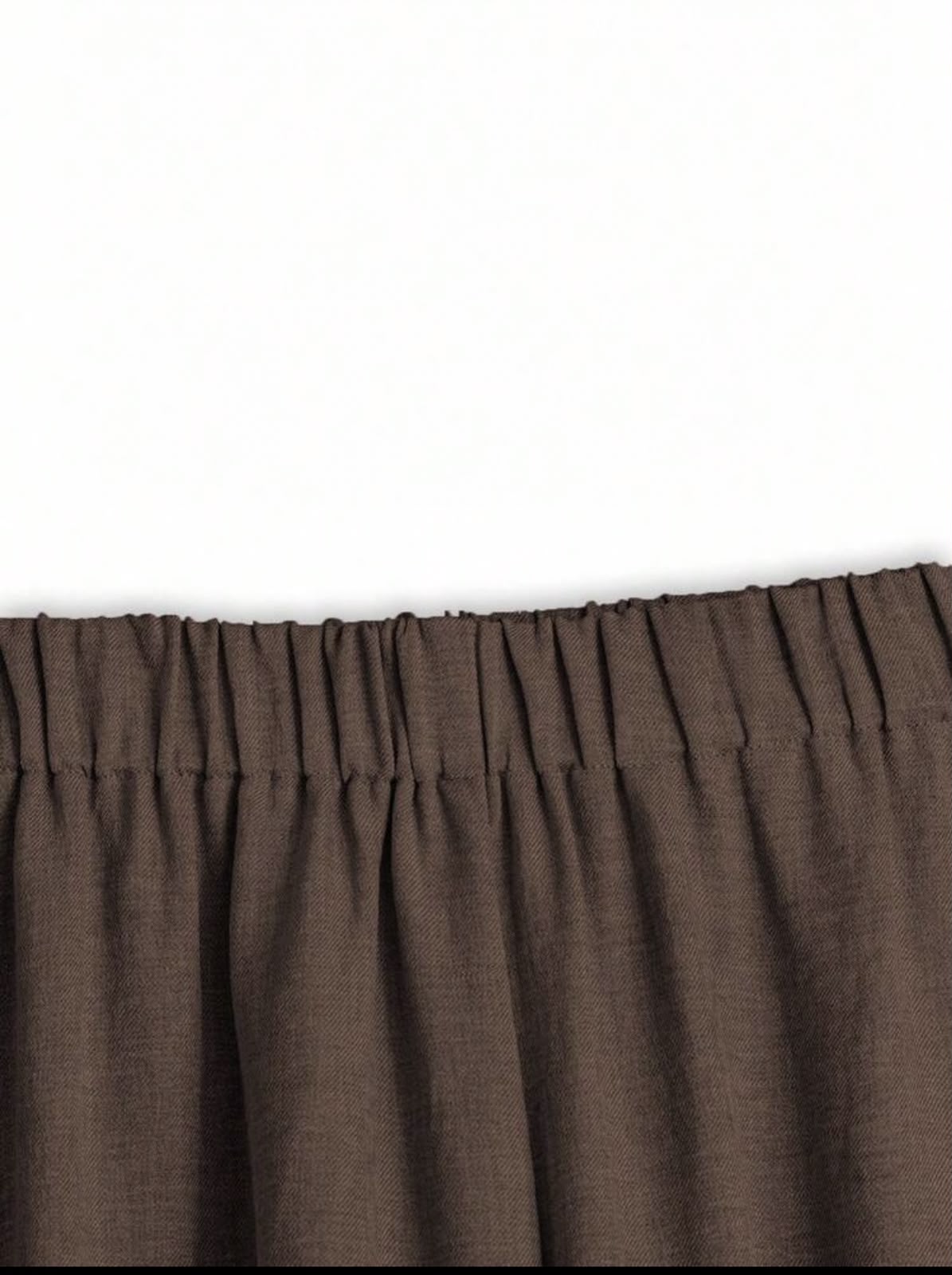 Ensemble 2 Pièces Lin Marron Chocolat Haut & Pantalon Large – Image 6