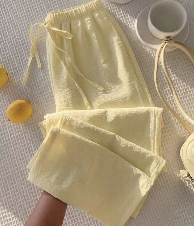 Pantalon Fluide Jaune Beurre